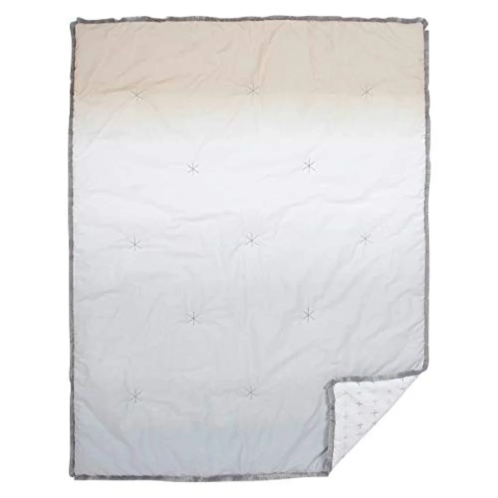Just Born Dream Ombre Quilt Baby OS Grey NWT Reversible Cotton Bedding Blanket